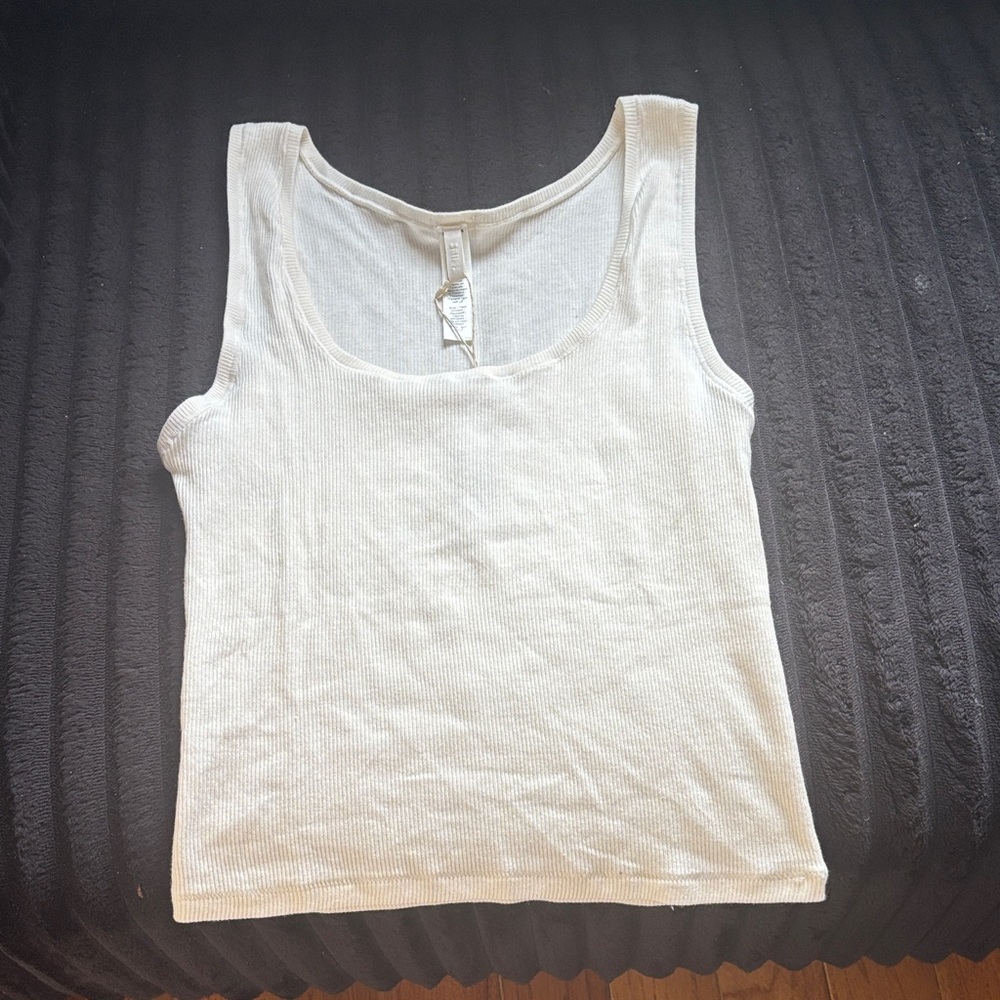 SKIMS Cotton Rib Tank • NWT • Never Worn • XL • Marble
